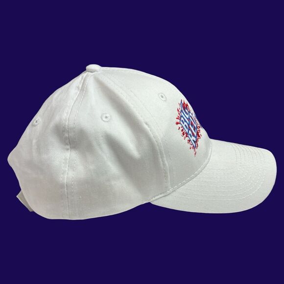 Y2K Big Red Smokin' Blues BBQ Festival White Red Blue Baseball Cap Hat OS Unisex - Picture 2 of 8
